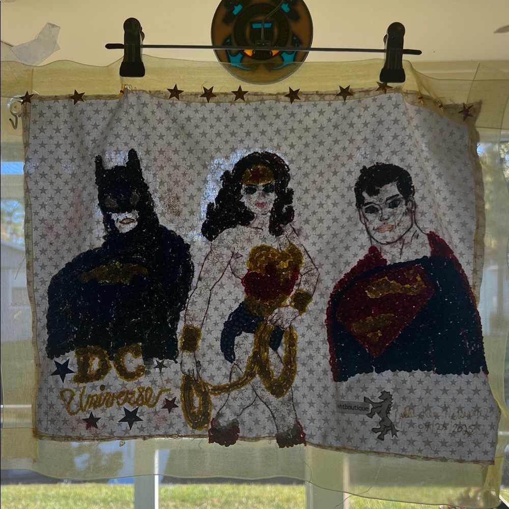 Unframed Handmade DC Universe Sequin Art by Julie Lee Nersinger - Picture 5 of 17